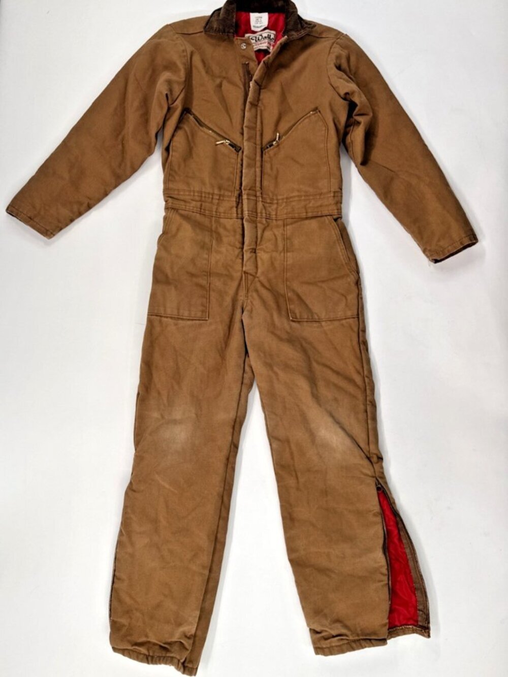Vintage Walls Blizzard Pruf Coveralls Youth 12 Brown Duck Quilted Insulated Kids